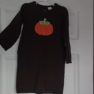 4T Gymboree Brown Knit Dress with Orange Accents